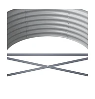 Garden Raised Bed Powder-coated Steel 201.6"x31.5"x14.2" Gray