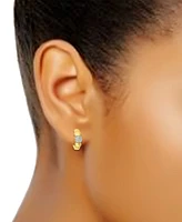 Giani Bernini Cubic Zirconia Accent Puffy Half Hoop Earrings Sterling Silver (also 18k Yellow Gold over Silver), Exclusively at Macy's