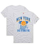Homage Men's and Women's Ash New York Knicks Hometown Edition Tri-Blend T-Shirt