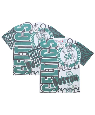 Mitchell & Ness Men's White Boston Celtics Jumbotron 2.0 Sublimated T-Shirt