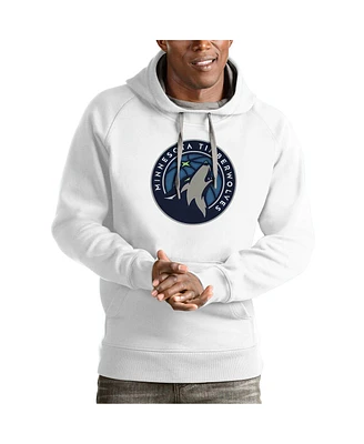 Antigua Men's White Minnesota Timberwolves Team Logo Victory Pullover Hoodie Sweatshirt