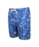 Wes & Willy Big Boys and Girls Blue Detroit Lions Luau Swim Trunks