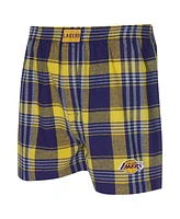 Concepts Sport Men's Purple Los Angeles Lakers Region Flannel Boxer Shorts