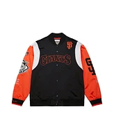 Mitchell & Ness Men's Black/Orange San Francisco Giants Cooperstown Collection Team Origins Satin Full-Snap Jacket