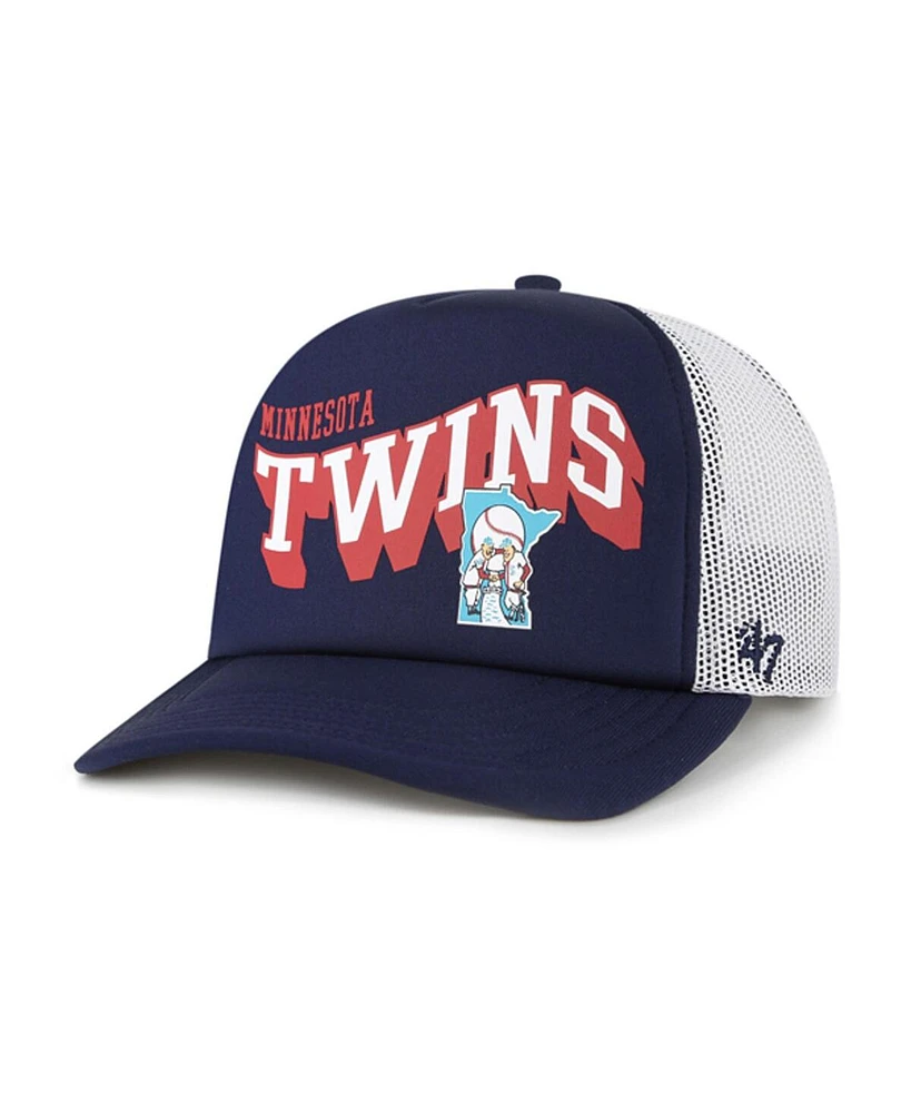 '47 Brand Men's Navy Minnesota Twins Meander Foam Trucker Snapback Hat