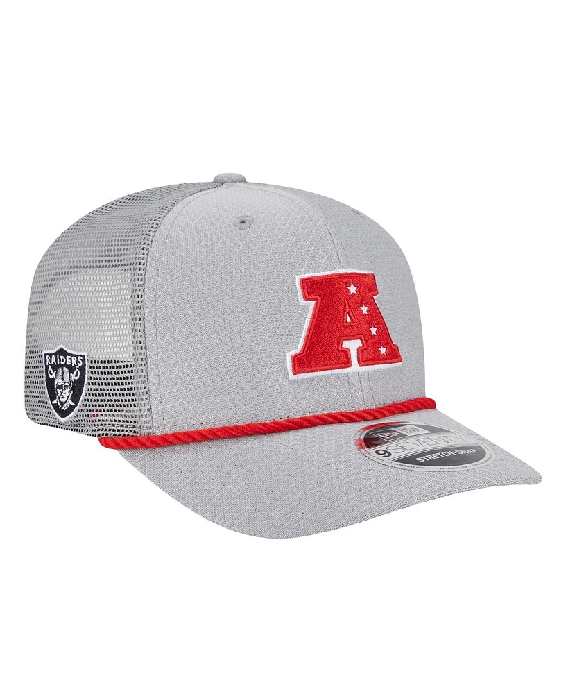 New Era Men's Gray Las Vegas Raiders 2025 Pro Bowl 9SEVENTY Stretch-Snap Hat
