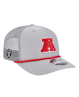 New Era Men's Gray Las Vegas Raiders 2025 Pro Bowl 9SEVENTY Stretch-Snap Hat