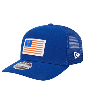 New Era Men's Royal New York Mets Flag 9SEVENTY Stretch-Snap Hat