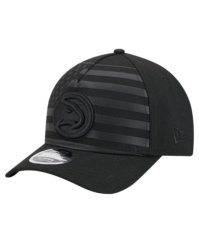 New Era Men's Black Atlanta Hawks Game Day Flag A-Frame 9FORTY Adjustable Hat