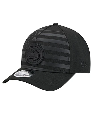 New Era Men's Black Atlanta Hawks Game Day Flag A-Frame 9FORTY Adjustable Hat