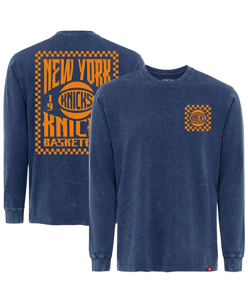 Sportiqe Men's Blue New York Knicks Bono Long Sleeve T-Shirt