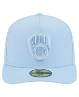New Era Men's Light Blue Milwaukee Brewers Color Pack A-Frame 59FIFTY Fitted Hat