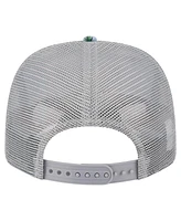 New Era Men's Light Blue/Gray Miami Heat Adventure Aloha Pattern 9SEVENTY Stretch-Snap Hat