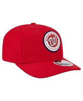 New Era Men's Red Washington Nationals Circle Patch 9SEVENTY Stretch-Snap Hat