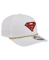 New Era Men's White Superman Rope 9SEVENTY Stretch-Snap Adjustable Hat