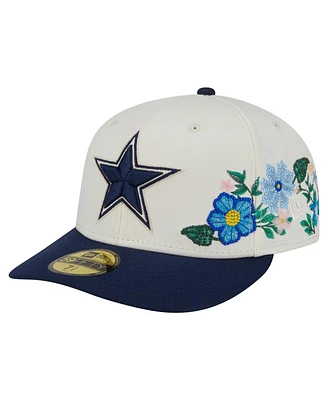 New Era Men's Cream/Navy Dallas Cowboys Tonal Florals 59FIFTY Fitted Hat