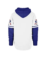 '47 Brand Men's White New England Patriots Throwback Shortstop Pullover Hoodie Sweatshirt