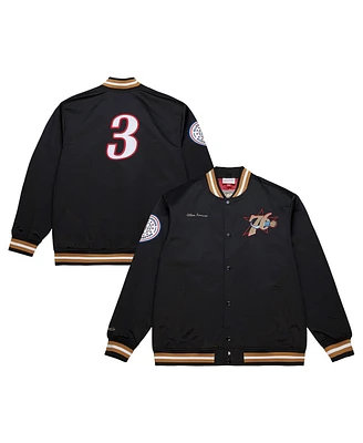 Mitchell & Ness Men's Allen Iverson Black Philadelphia 76ers Nba Legends Full-Snap Satin Jacket