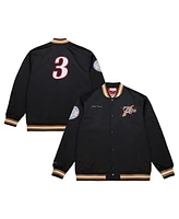 Mitchell & Ness Men's Allen Iverson Black Philadelphia 76ers Nba Legends Full-Snap Satin Jacket