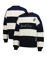 Mitchell & Ness Women's Navy/Black Minnesota Twins Cooperstown Collection Blocked Fleece Pullover Sweatshirt