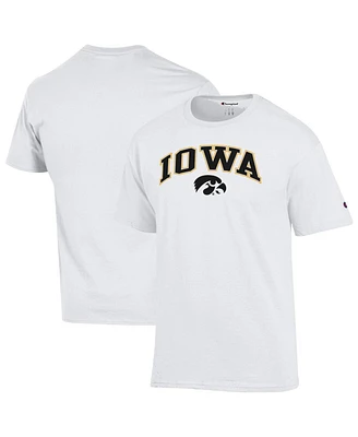 Champion Men's White Iowa Hawkeyes Arched Logo T-Shirt