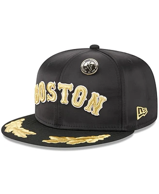 New Era Men's Black Boston Red Sox 2025 59FIFTY Day Gold Leaf Fitted Hat