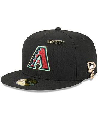 New Era Men's Black Arizona Diamondbacks 2025 59FIFTY Day Fitted with Pins Hat