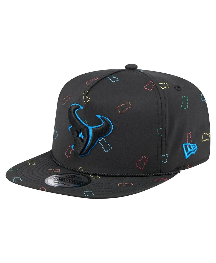 New Era Men's Black Houston Texans Gummy Golfer Snapback Hat