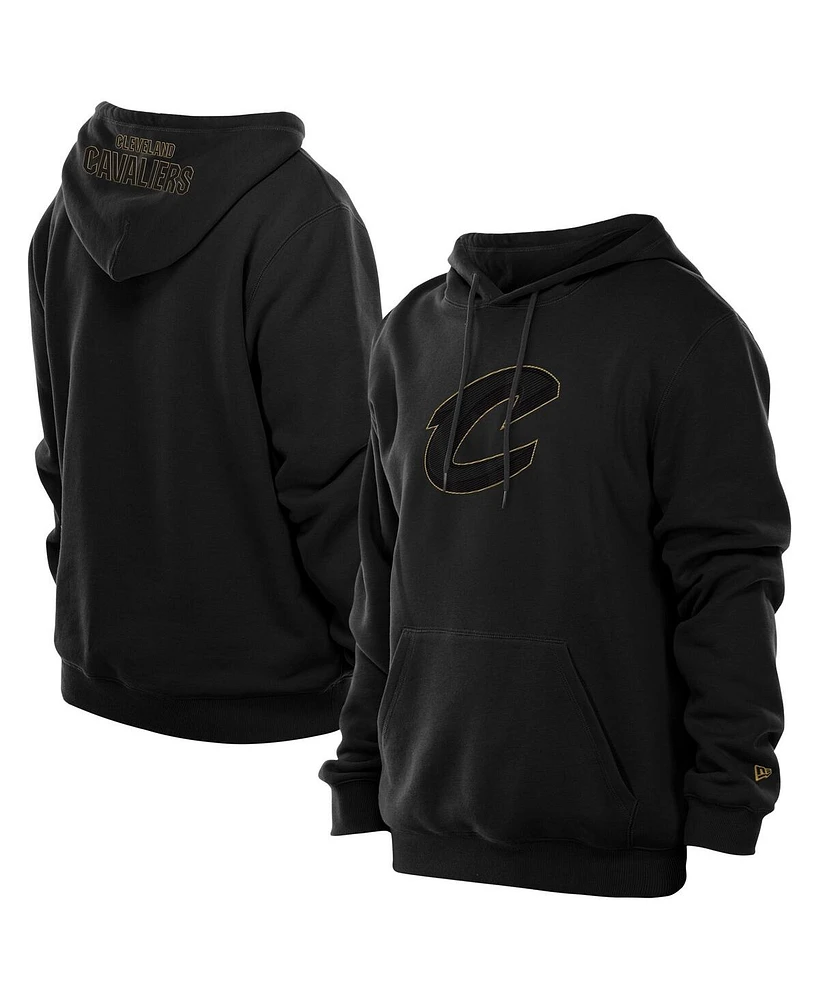 New Era Men's Black Cleveland Cavaliers Tonal Color Pop Premium Pullover Hoodie