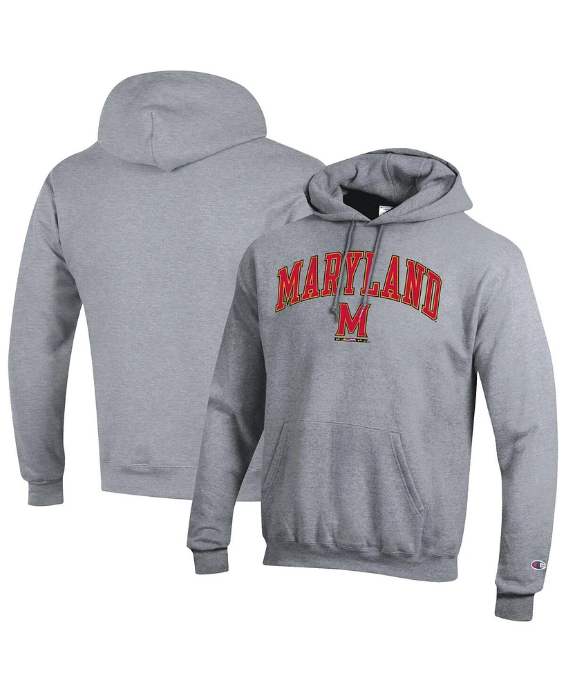 Champion Men's Heather Gray Maryland Terrapins Arch Over Logo Pullover Hoodie