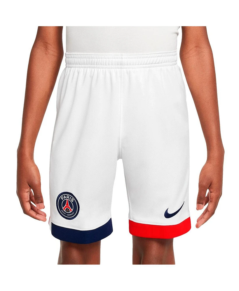 Nike Big Boys and Girls White Paris Saint-Germain 2024/25 Away Stadium Shorts