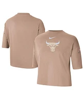 Nike Women's Tan Chicago Bulls 2024/25 City Edition Courtside Boxy T-Shirt