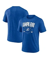 Fanatics Men's Heather Blue Tampa Bay Lightning Cross Sticks Tri-Blend T-Shirt