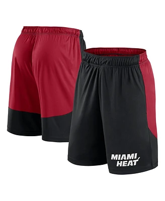 Logo Athletic Men's Black/Red Miami Heat Launch Performance Shorts