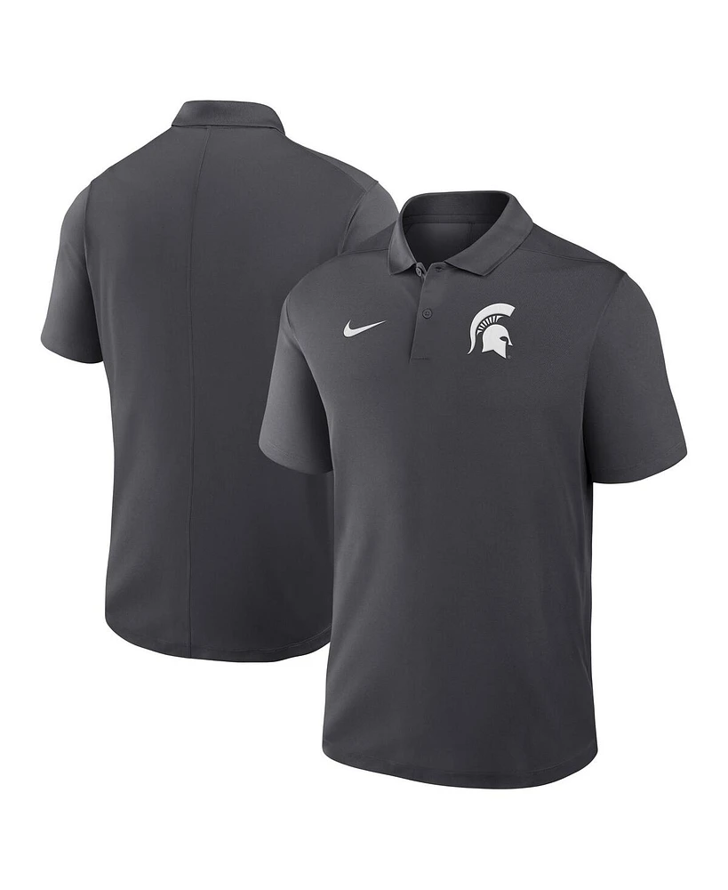 Nike Men's Anthracite Michigan State Spartans Primetime Victory Primary Logo Performance Polo Shirt