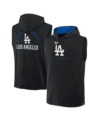 Fanatics Men's Black Los Angeles Dodgers Fire Speed Sleeveless Pullover Hoodie