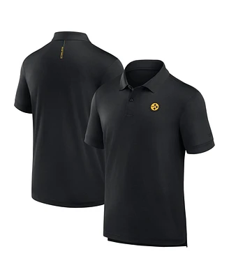 Fanatics Men's Black Pittsburgh Steelers Front Office Move Mono Polo Shirt