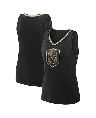 Logo Athletic Women's Black Vegas Golden Knights Stellar Win V-Neck Tank Top