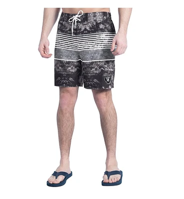 G-iii Sports by Carl Banks Men's Black/Gray Las Vegas Raiders Horizon Volley Swim Shorts
