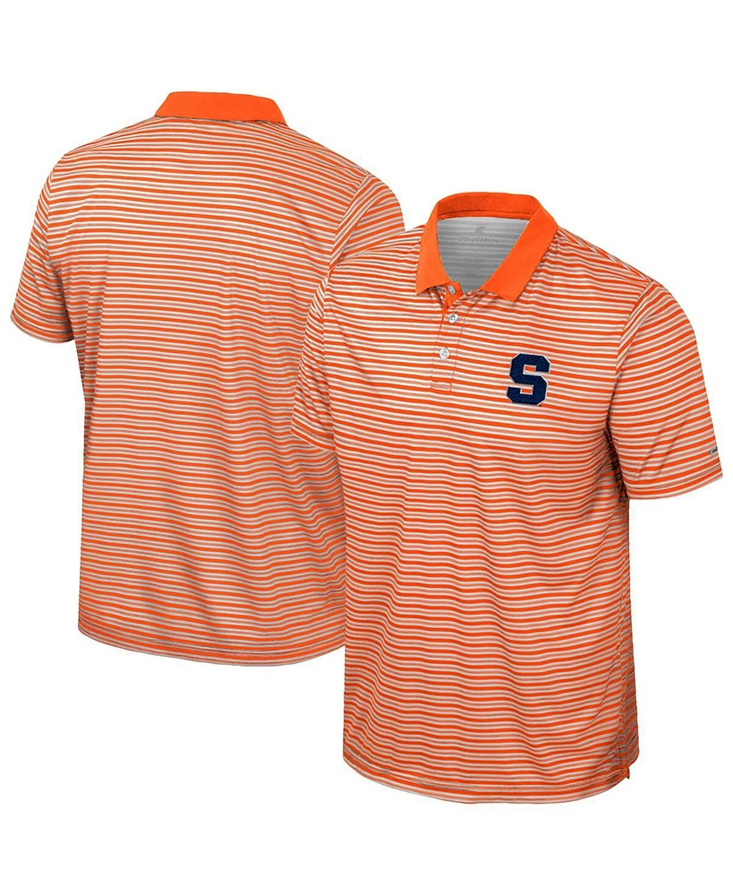 Colosseum Men's Orange Syracuse Striped Polo Shirt