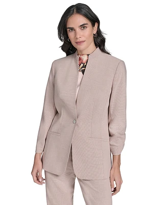Calvin Klein Petite 3/4-Sleeve One-Button Blazer