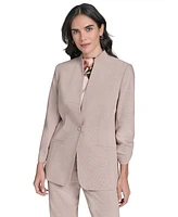 Calvin Klein Petite 3/4-Sleeve One-Button Blazer
