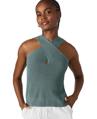 Steve Madden Women's Ellery Crossing Halter Sweater