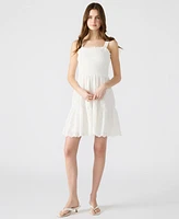 Steve Madden Women's Embroidered Eyelet Smocked Dress