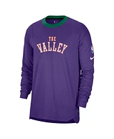 Nike Men's Purple Phoenix Suns 2024/25 City Edition Authentic Pregame Performance Long Sleeve Shooting T-Shirt