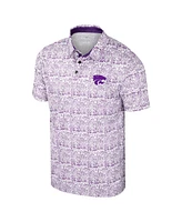 Colosseum Men's Purple Kansas State Wildcats It's Time Allover Print Polo Shirt