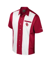 Colosseum Men's Crimson Oklahoma Sooners Strike Bowling Button-Up Shirt
