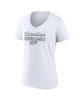 Fanatics Women's Carolina Hurricanes White Out V-Neck T-Shirt