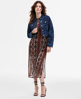 Steve Madden Women's Brixton Button-Front Cotton Denim Jacket