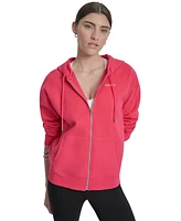 Dkny Sport Women's Studded Mini-Logo Full-Zip Hoodie